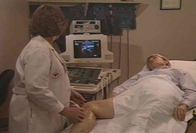 Duplex ultrasound test being conducted. 